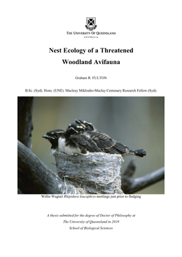 Nest Ecology of a Threatened Woodland Avifauna