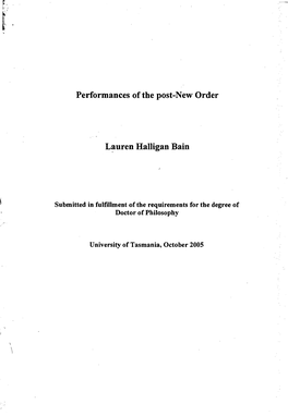 Performances of the Post-New Order