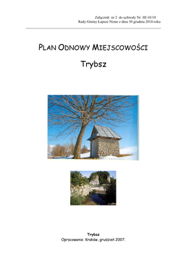 PLAN ODNOWY MIEJSCOWOŚCI Trybsz