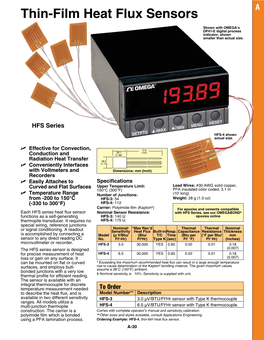 Thin-Film Heat Flux Sensors A