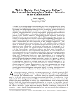 The State and the Geography of National Education in Pre-Famine Ireland