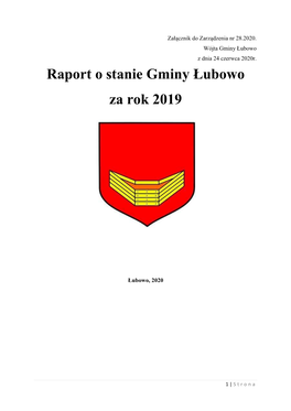 Raport O Stanie Gminy Łubowo Za Rok 2019