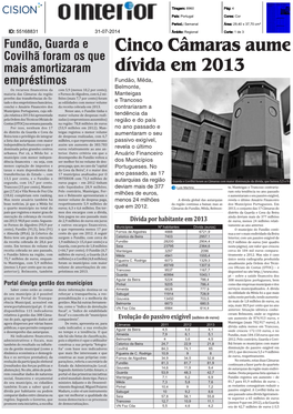 Cinco Câmaras Aume Dívida Em 2013