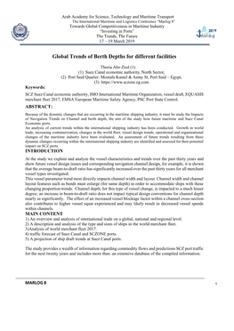 Global Trends of Berth Depths for Different Facilities