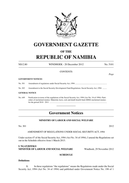 Government Gazette Republic of Namibia