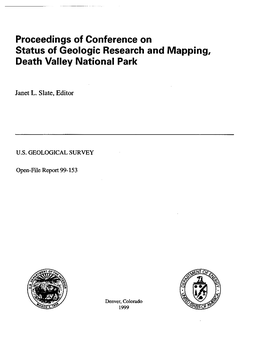 Proceedings of Conference on Status of Geologic Research and Mapping, Death Valley National Park