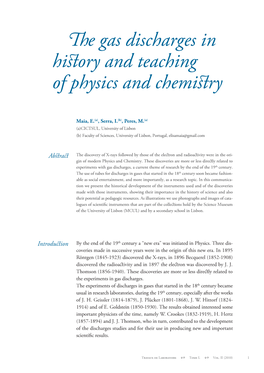 The Gas Discharges in History and Teaching of Physics and Chemistry