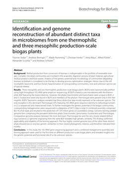 Identification and Genome Reconstruction of Abundant Distinct