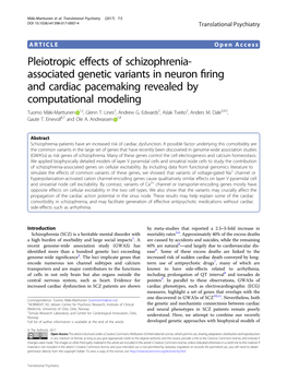 Pleiotropic Effects of Schizophrenia-Associated Genetic