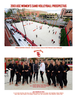 2013 Usc Women's Sand Volleyball Prospectus