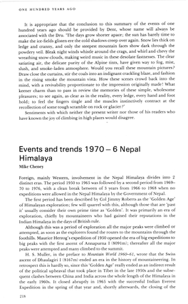 Events and Trends 1970-6 Nepal Himalaya Mike Cheney