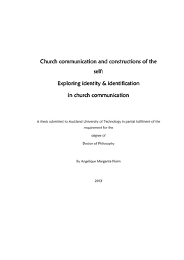 Church Communication and Constructions of the Self: Exploring