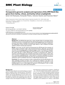 Comparative Genomic Analysis and Expression of the APETALA2-Like