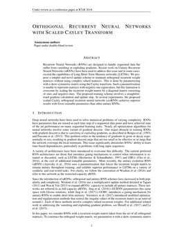 Orthogonal Recurrent Neural Networks with Scaled Cayley Transform