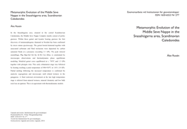 Metamorphic Evolution of the Middle Seve Nappe in the Snasahögarna Area, Scandinavian Caledonides