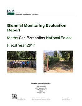Biennial Monitoring Evaluation Report for the San Bernardino National Forest