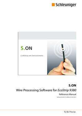 S.ON for Ecostrip 9380 Reference Manual