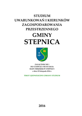 Studium Uwarunkowań I Kierunków Zagospodarowania Przestrzennego Gminy Stepnica