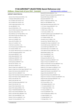 1/144 AIRCRAFT (INJECTION) Quick Reference List Kitbase - Keep Track of Your Kits! (Sample)