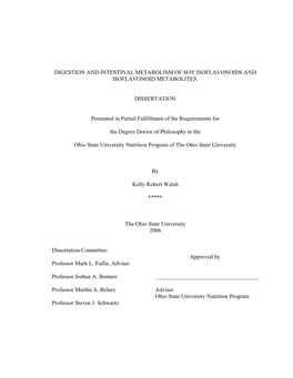 Digestion and Intestinal Metabolism of Soy Isoflavonoids and Isoflavonoid Metabolites