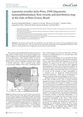 Check List and Authors Chec List Open Access | Freely Available at Journal of Species Lists and Distribution