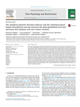 The Symbiosis Between Nicotiana Tabacum and the Endomycorrhizal Fungus Funneliformis Mosseae Increases the Plant Glutathione