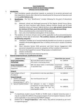 Review of Stipend Rules