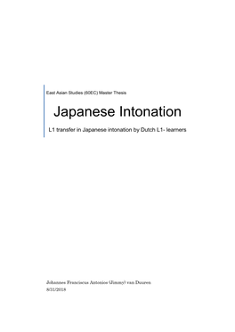 Japanese Intonation