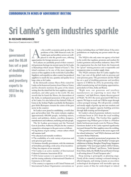Sri Lanka's Gem Industries Sparkle