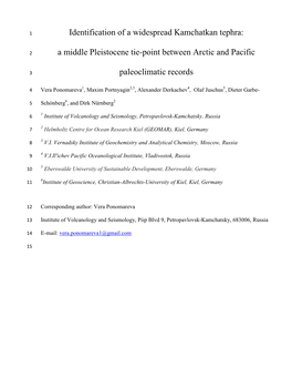 A Middle Pleistocene Tie-Point Between Arctic and Pacific