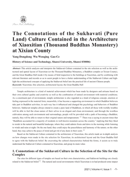 The Connotations of the Sukhavati (Pure Land) Culture Contained In