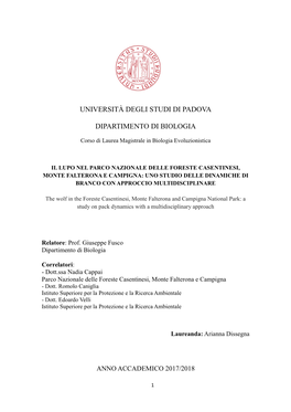 Università Degli Studi Di Padova Dipartimento Di