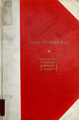 Supplement to the General Register of the Society of Colonial Wars