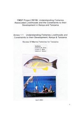 Review of Marine Fisheries for Tanzania. FMSP London, UK