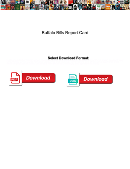 Buffalo Bills Report Card