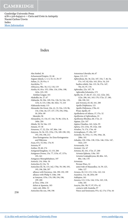 Cambridge University Press 978-1-316-64542-0 — Caria and Crete in Antiquity Naomi Carless Unwin Index More Information 258 259