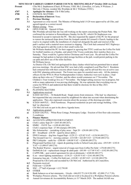 Minutes of Yardley Gobion Parish Council Meeting