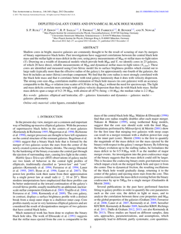 Depleted Galaxy Cores and Dynamical Black Hole Masses