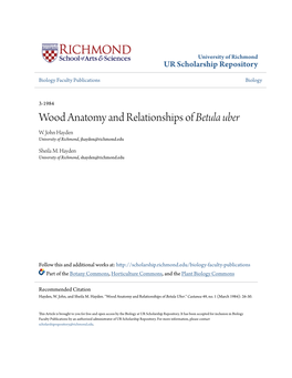 Wood Anatomy and Relationships of <I>Betula Uber</I>