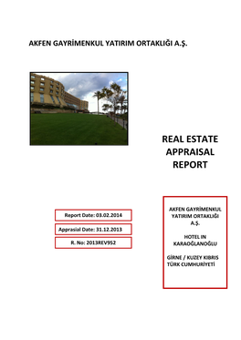 Real Estate Appraisal Report