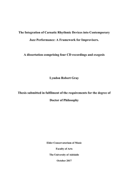 The Integration of Carnatic Rhythmic Devices Into Contemporary