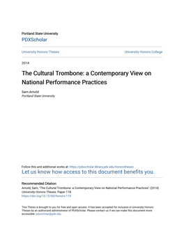 The Cultural Trombone: a Contemporary View on National Performance Practices