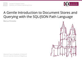 A Gentle Introduction to Document Stores and Querying with the SQL/JSON Path Language