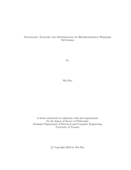 Stochastic Analysis and Optimization of Heterogeneous Wireless Networks