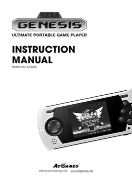 Instruction Manual Model No: Gp3228