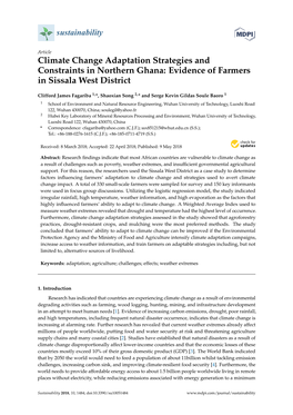 Climate Change Adaptation Strategies and Constraints in Northern Ghana: Evidence of Farmers in Sissala West District