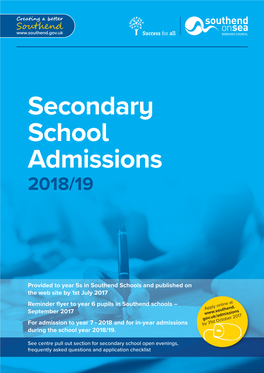 Secondary School Admissions 2018/19