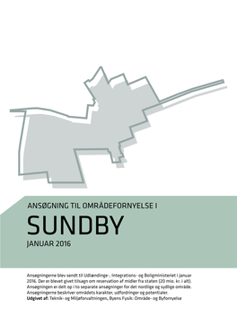 Ansøgning Til Områdefornyelse I Sundby Januar 2016