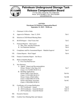 Ohio Petroleum Underground Storage Tank Release Compensation Board