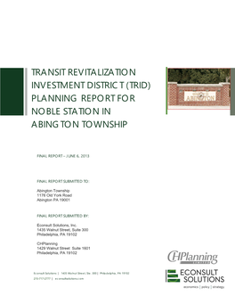 (Trid) Planning Report for Noble Station in Abington Township